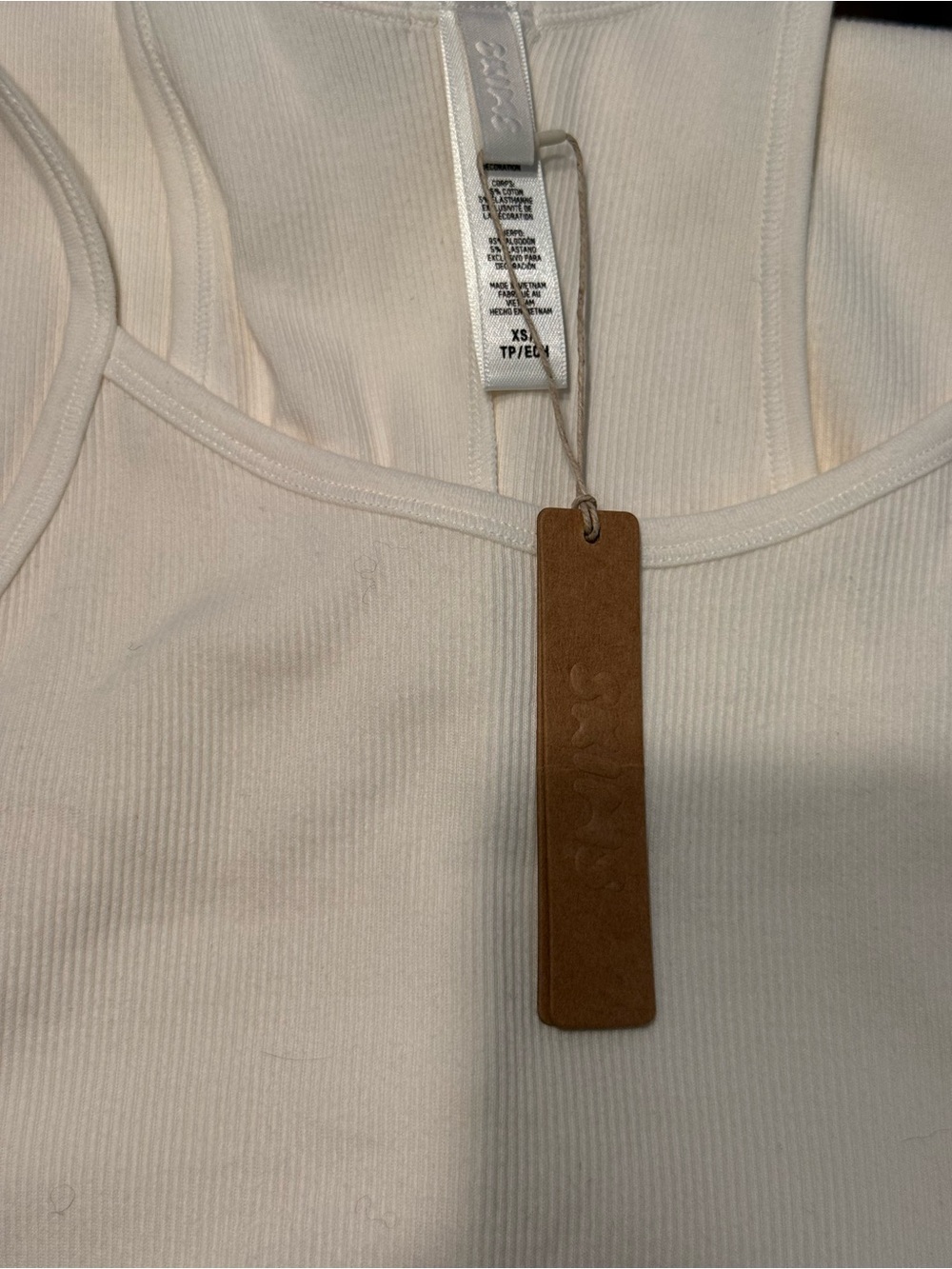 SKIMS Cream Ribbed Tank Top - Picture 3 of 3
